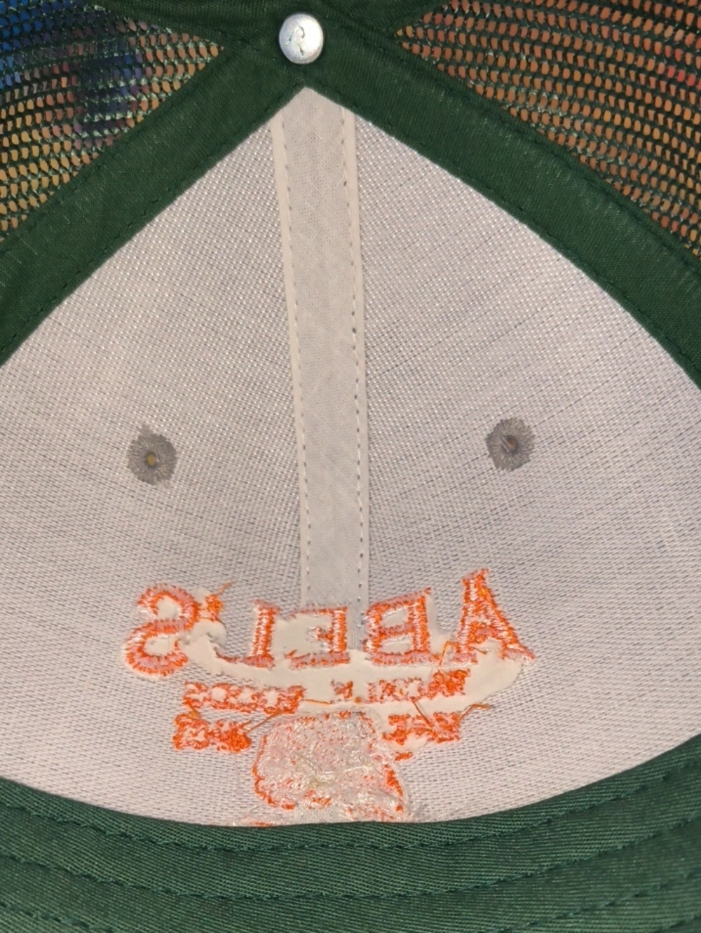 Abel's Tackle Goods Embroidered Logo Trucker Mesh Hat Cap Osfm View 6